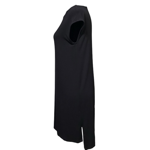 Eileen Fisher Black High Low Hem Tee Dress Petite Small Minimalist Lagenlook - Picture 5 of 9